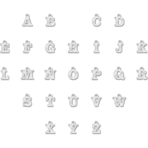 Skyrim 26 Letter Polished Pendants Jewelry Accessories Making DIY Bracelet Necklace Letter Charms Alphabet N O P Q R S U V W Y Z