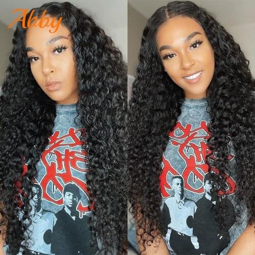 Water Wave Lace Front Wigs For Women Water Curly HD Transparent Lace Frontal Human Hair Wigs 4x4 Lace Closure Wigs ABBY Hair