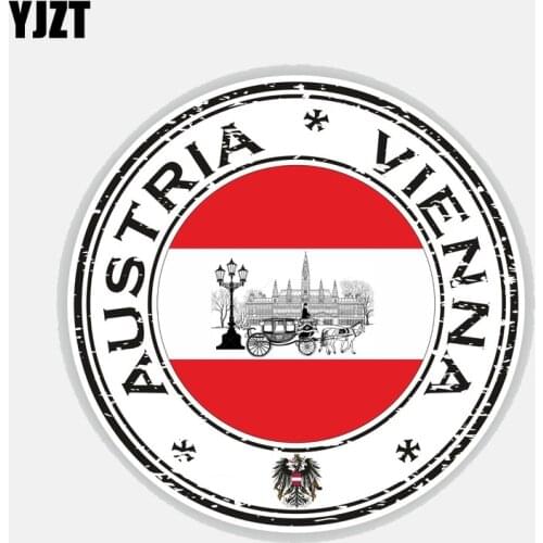 YJZT 12.9CM*12.9CM Personality Austria Vienna Flag Reflective Car Sticker Decal 6-2689