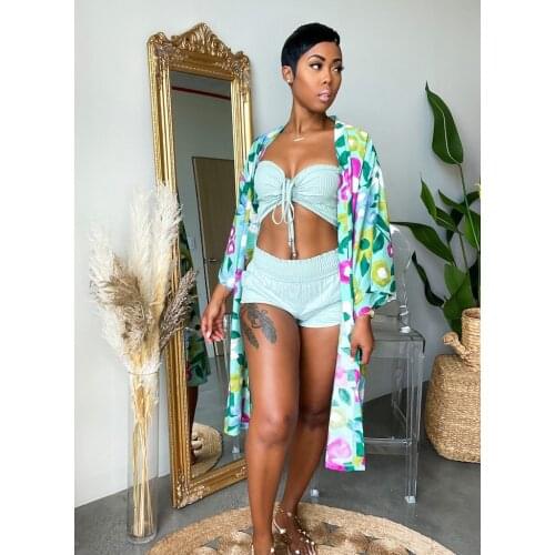 2021 INS Summer Casual Fashion Women Slim Street Sexy Beach Vacation Wind Commuter Print Loose Coat