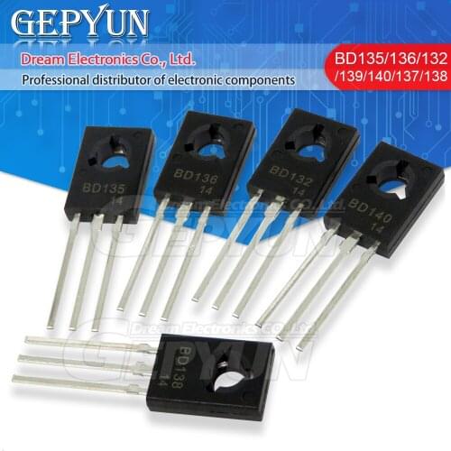 10PCS BD135 BD136 BD138 BD132 BD137 BD139 BD140 TO-126 NPN Power Triode Transistor new and original