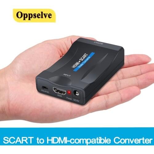 1080P SCART HDMI-compatible Video Audio Converter Smartphone DVD Scart To HDMI Switcher with USB For Sky Box STB Plug and Play