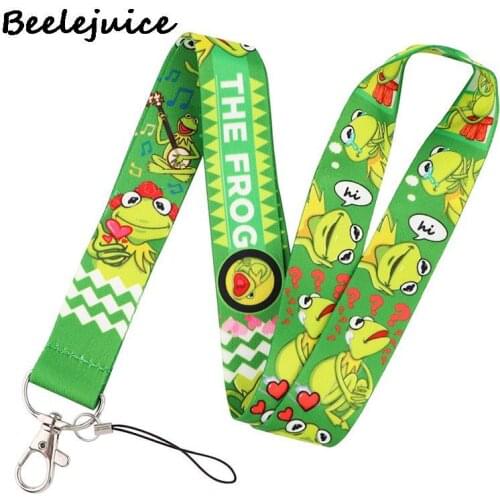 24pcs Cartoon Frog Neck Keychain Necklace Webbings Ribbons Cartoon Neck Strap Lanyard ID badge Holder Keychain Lanyards Gift