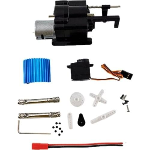 3PCS 2 Speed Gear Box with 370 Motor Drive Shaft for WPL B1/1/14/16/24 C14 1/16 Rc