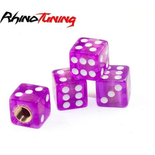 4Pcs Dice Shape Car Dust Cap Bicycle Motorcycle Wheel Tire Valve Chamber Cap