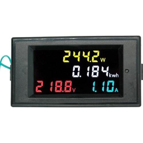 4IN1 HD color screen LED Display 180 degrees Flawless panel Voltmeter ammeter energy meter active power AC 80-300V 100A 40%off