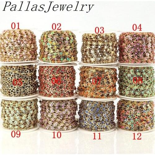 5 Meters New Gold Color Chain Enamel Stars Fashion Rosary Chain For Jewelry Making DIY Bracelets Necklaces Ankles Accessories