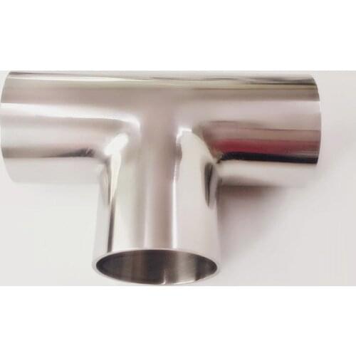 51mm 2" Pipe OD Butt Welding Tee 3 Way SUS 316L Stainless Steel Sanitary Fitting Spliter Homebrew Beer Wine