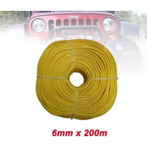 6mm x 200m 12 Strand UHMWPE Fiber Braid Pulling Rope Sailplane Rope