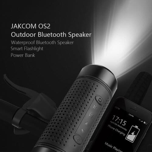 Kebidu wireless bluetooth speaker JAKCOM OS2 Portable outdoor waterproof bicycle speaker with powerbank flashlight support TF FM