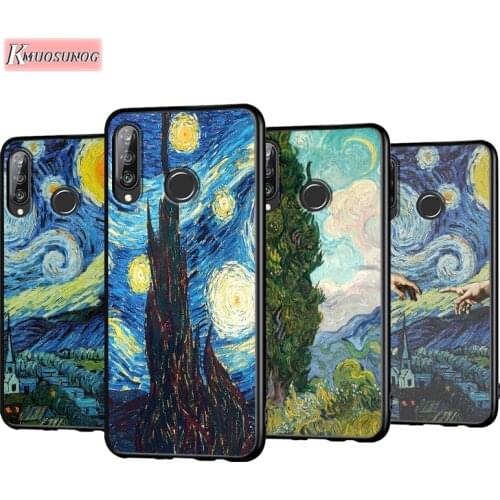 Van Gogh Oil Art Anti-Fall Phone Case for Huawei P30 P20 P40 Lite E Pro P Smart Z Plus 2019 P10 P9 Lite Back Cover