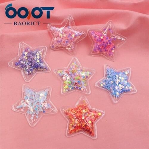 S-19111810,5pcs 3.8*3.8cm Colored shiny stars Decoration ornament Accessories Plush Hair Decoration,Clothing DIY materials