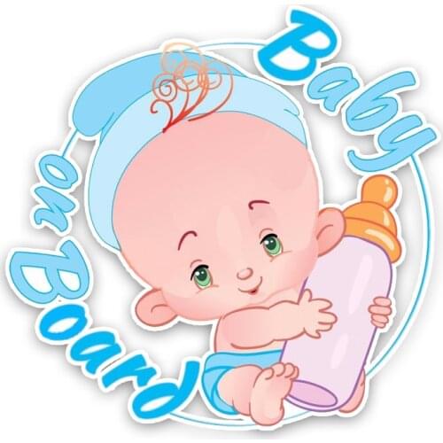 Dawasaru Warning BABY ON BOARD Car Sticker Cartoon Waterproof Decal Truck Motorcycle Auto Accessories Decoration PVC,16cm*15cm