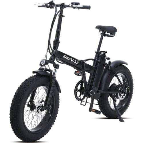GUNAI Electric Bike 20Inch 500W Brushless Motor Folding Electric Snowbike with 48V15AH Lithium Battery 7 Speed Bicycle