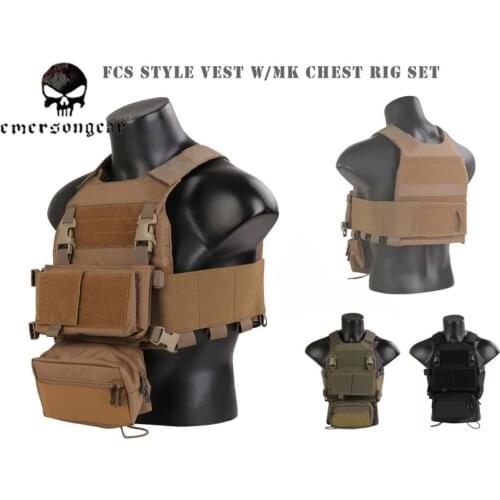 Emersongear Combat FCS Style VEST With MK Chest Rig SET Tactical Vest EM7407