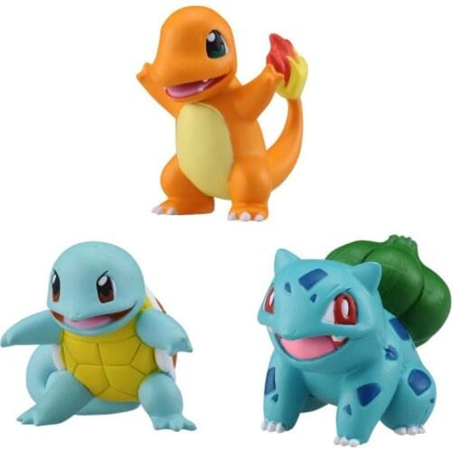 TAKARA TOMY First Partner Pokemon Anime Figures Squirtle Bulbasaur Charmander Action Figure Collection Model Toys Kids