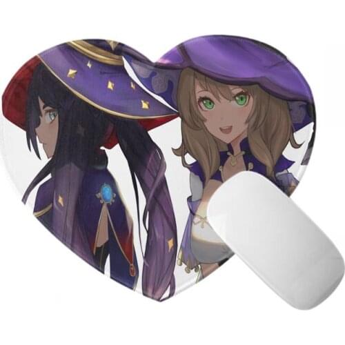 Video game Genshin Impact Heart-shaped mouse pad Kawaii Pad for Mouse Mice Mat for Desk Pc Laptops Computer Accessories