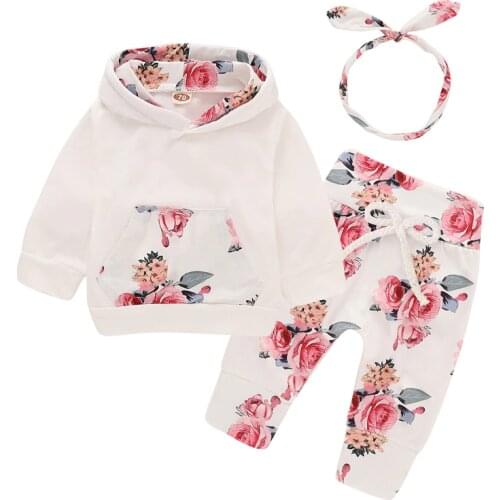 Spring Autumn British style Baby Girl Costume 1 Year Old Birthday Clothes Set Print Baby Girl Tops+pant+headbands 3pcs Outfits