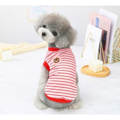 Dog Costume Dog Vests Stripe Design Round Neck Pet Cloth Cartoon Animal Printing Vest T-Shirt for Daily Life Dog Costume 2021