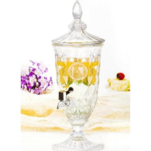 2 liter Big Jug glass jug glass jug lemonade jug with tap glass dispenser carboy detox jug with tap - 1pc jug