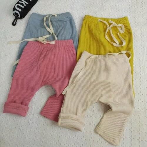Baby Boys Legging Infant Girls PP Pant Drawstring Newborn Clothing Bottoms Solid Elastic Cloth Clothes Outfit Trousers Soft