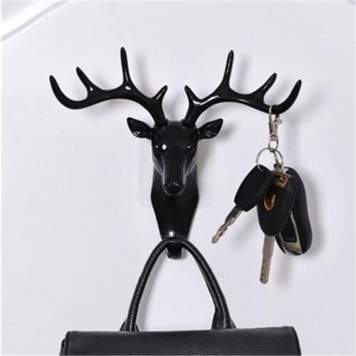 Wall Hanging Hook Vintage Deer Head Antlers for Hanging Clothes Hat Scarf Key Deer Horns Hanger Rack Wall Decoration Wall Hook