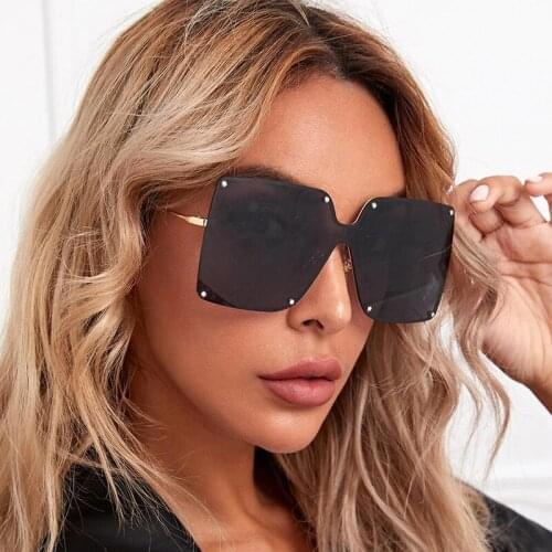 2020 New Metal Oversized Vintage Women Anti-reflective Mirror Fashion Square Glasses Frame Brands Design Sun Glasses Men Uv400