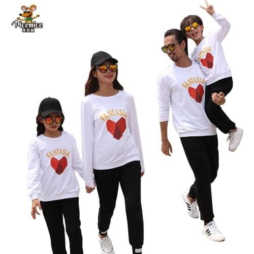 Family Matching Outfits Spring Autumn Father Son T Shirt Mother Daughter Tops Pants Set Family Clothing Men Women Children