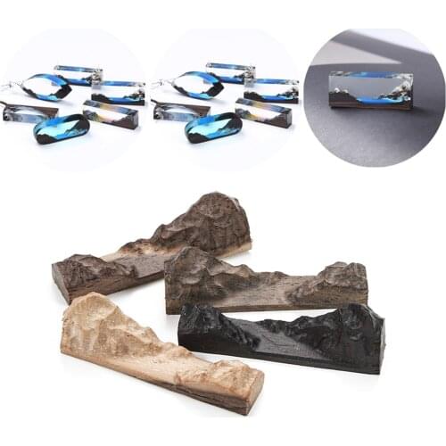 1pc/lot Simulated Mountain Model Sandalwood Solid Wood UV Epoxy Resin Pendant Filling Resin Mold For DIY Jewelry Making Supplies