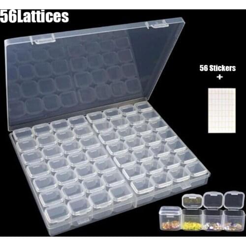 56/28 Grid diamant painting accessoires Case Clear Plastic Beads Display Storage Box For Diamond Embroidery Cross Stitch Tools