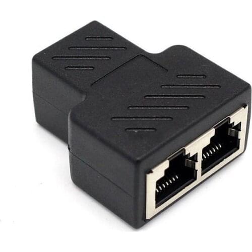 1Pc RJ45 Splitter Adapter 1 to 2 Dual Female Port CAT5/CAT Connections Splitter LAN Ethernet 6 Network Sockt Adapter K3K0