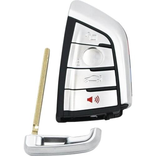 RIOOAK new style BMW Replacement Smart Remote Key FOB CASE Shell 3+1 Button for BMW X5 X6 Series 3 5 7 WITH UNCUT INSERT KEY