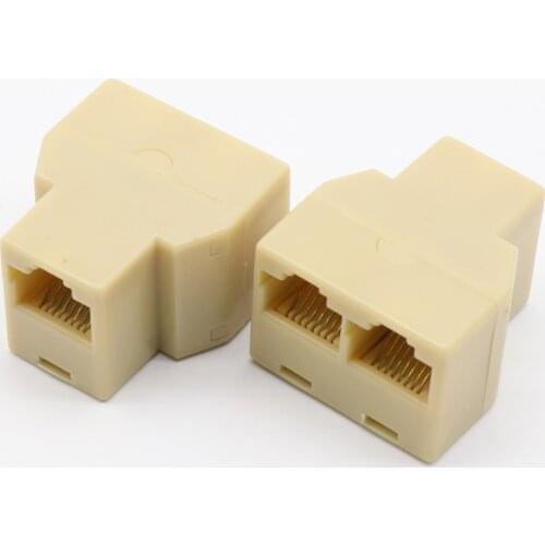 RJ-45 SOCKET RJ45 Splitter Connector CAT5 CAT6 LAN Ethernet Splitter Adapter 8P8C Network modular plug PC laptop cable contact