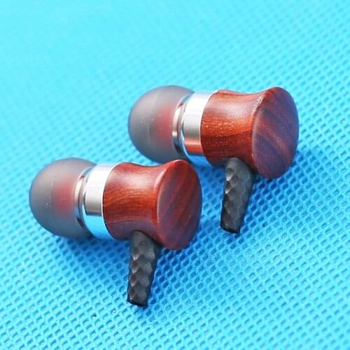 DIY 10MM In Ear Speaker Unit Earphones Shell Case Red Sandalwood DIY Matte Earphones Housing Case