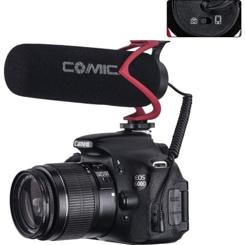 Comica CVM-V30 LITE Video Microphone Condenser volgging Recording Mic for Canon Nikon Fuji DSLR Camera for iPhone Smartphones