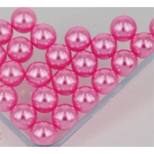 Loose 1.5mm-18mm Deep Pink Color No Holes Pearl Bead DIY Plastic Imitation Pearl Beads for Garment Hand Craft Art Decoration