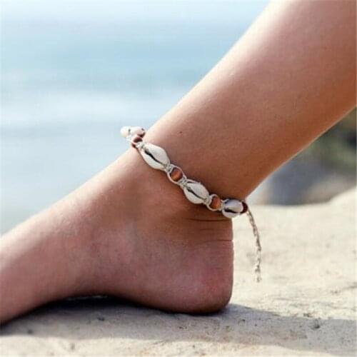 YADA Handmade Weave natural shells Anklets for Women Bohe Foot ankle Barefoot Sandals adjustable Bracelet ankle Female AT200042
