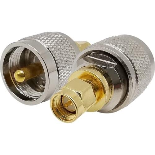 1PCS SMA Male Plug to UHF Male Plug PL-259 PL259 RF Coaxial Coax Adapter Nickel Plating Straight RF Connector