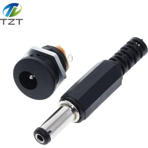 TZT 10Pcs DC-022 5.5-2.1 / 5.5 x 2.1mm DC Power Socket/ DC Connector Panel Mounting DC022