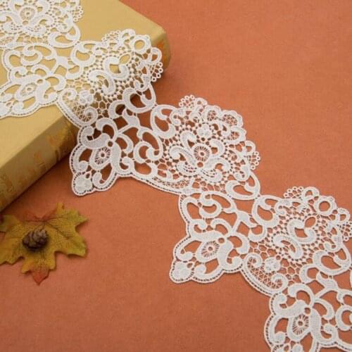 2Yards 16.5cm Width Floral Lace Ribbon Tape Lace Trim white DIY Embroidered dress Sewing sofa cover neck Decor lace fabric DIY