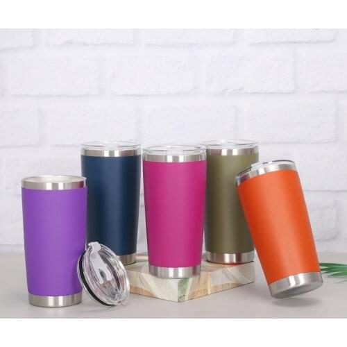 20oz Ice Coffee Tumbler Thermal Cup with Lid, Double Wall Stainless Steel Travel Mug Vacuum Insulated Coffee Cup For Cold Drinks