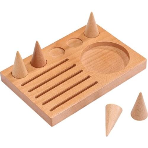 3 in 1 Wooden Ring Earring Tray Showcase Display Bracelet Necklace Jewelry Organizer