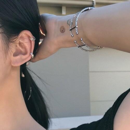 925 Sterling silver ear clip Stylish personality multilayer coil ear clip without pierced earring ear ring girl boy ear jewelry