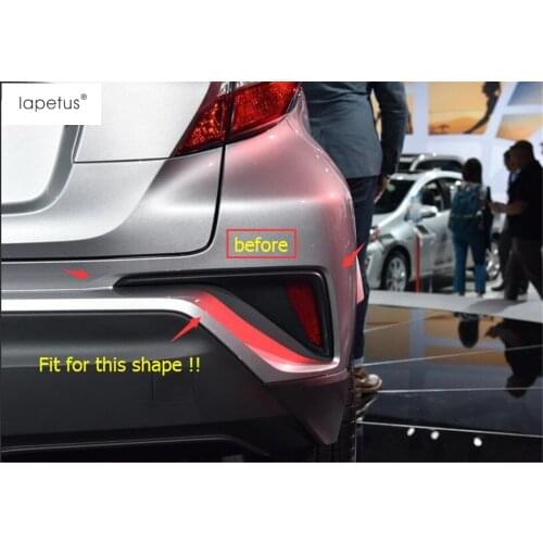 Lapetus Accessories For Toyota C-HR CHR 2016 2017 2018 2019 Side Rear Tailgate Fog Lights Foglight Lamp Molding Cover Kit Trim
