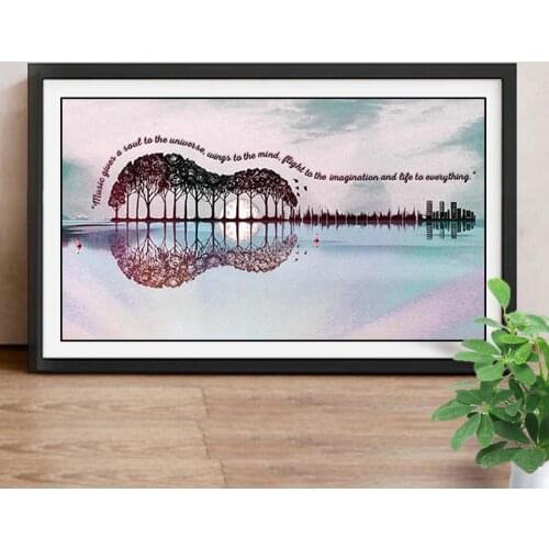 Diamond Mosaic Landscape 5D DIY Diamond Painting Guitar Full Square Drill Decor Home Picture Of Rhinestone