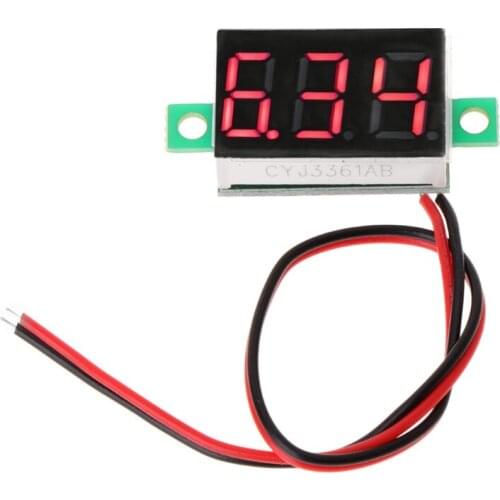 Digital Voltmeter 0.36" 2-wires DC 2.50 to 32.0V LED Volt Meter Voltage Gauge
