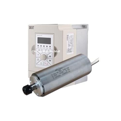 Water Cooled Spindle Motor 300W ER8 AC75V & 1.5kw VFD inverter variable frequency driver