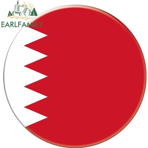 EARLFAMILY 13cm x 13cm Auto Moto Bike Suitcase Laptop Flag Round Bahrain Decal Reflective Car Sticker Waterproof 3D Car Styling