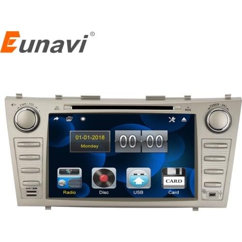 Eunavi 8 inch 2 din car dvd player gps navigation Auto radio for Toyota Camry 2007 2008 2009 2010 2011 Car pc stereo Head unit