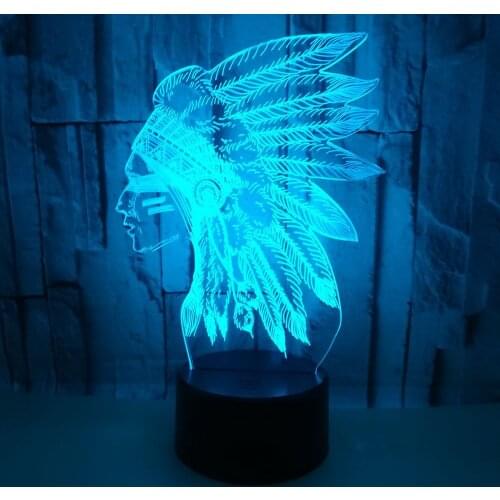 Head of The Tribe Shap LED 7 Colors Changing Nightlight usb Touch Table Desk Lamp for Home Bedroom Decor Gift for Friends Kids